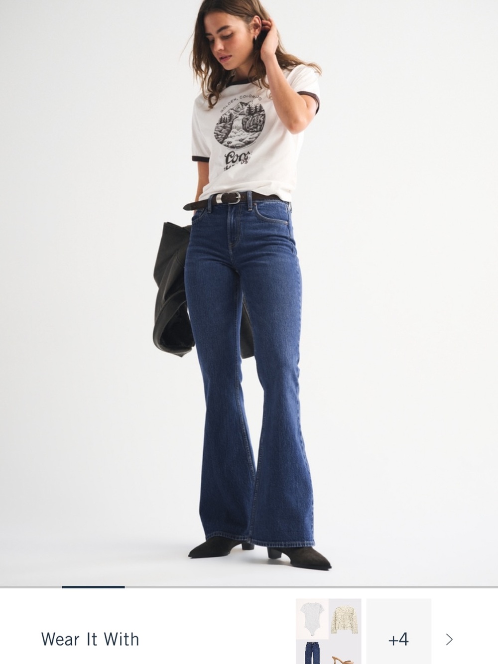 Abercrombie & Fitch Dark Blue High-Rise Flare Jeans